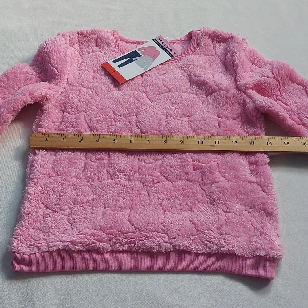 BCBG Girls set of 3 piece plush leggings top pullover‎ pink size 6
